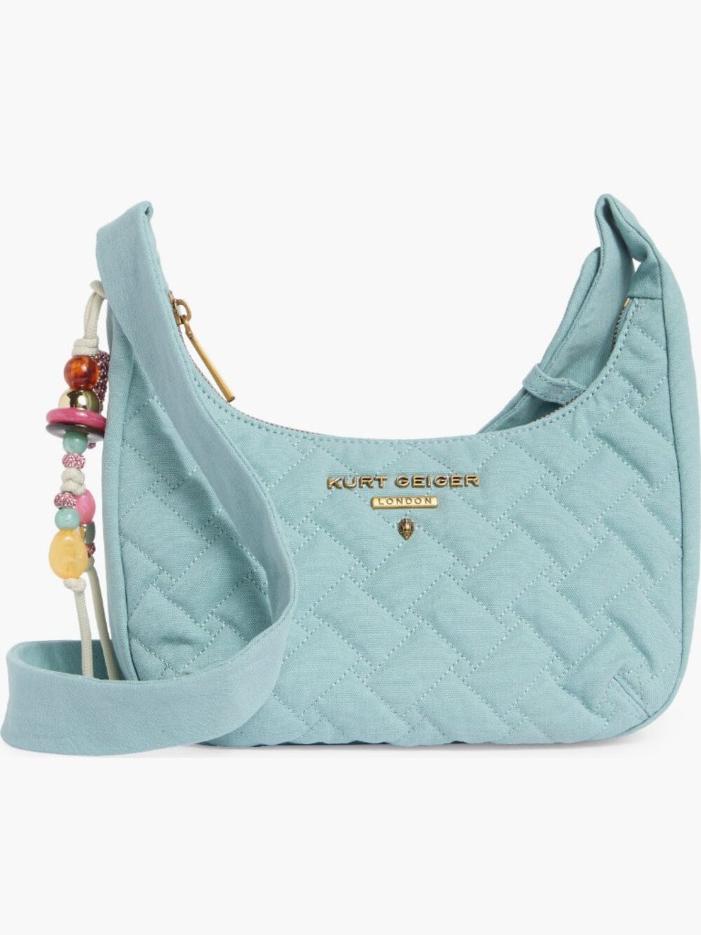 Kurt Geiger London Quilted Hobo Shoulder Bag Pastel Blue Purse Crossbody NWT